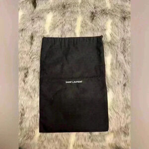 Saint Laurent black white cloth storage travel drawstring bag